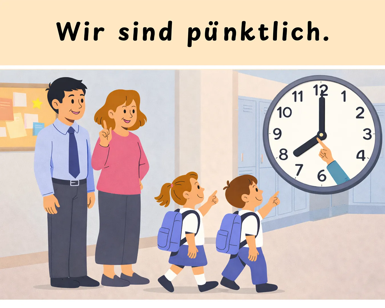 Motto des Monats April 2026: Wir sind pünktlich.